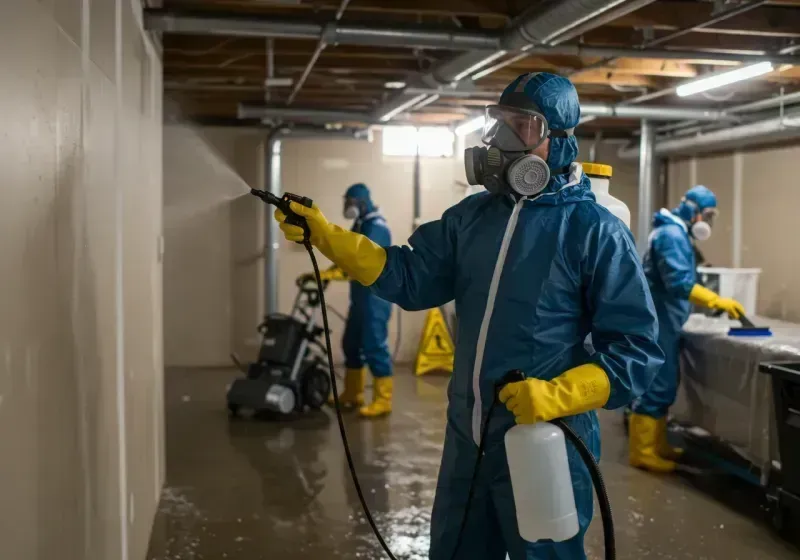 Basement Sanitization and Antimicrobial Treatment process in Wintersville, OH